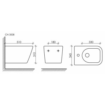 Биде подвесное Ceramica Nova Metric CN3008