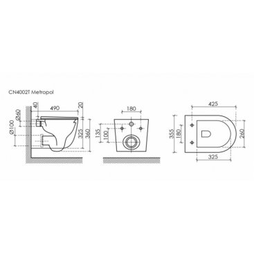 Унитаз подвесной Ceramica Nova Metropol CN4002T