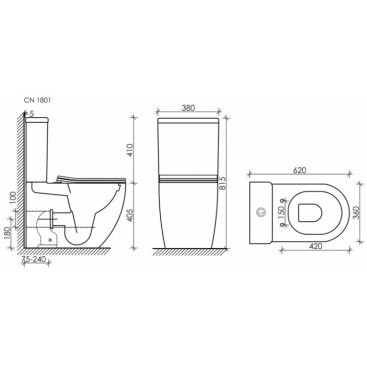 Унитаз-компакт Ceramica Nova Mia CN1801