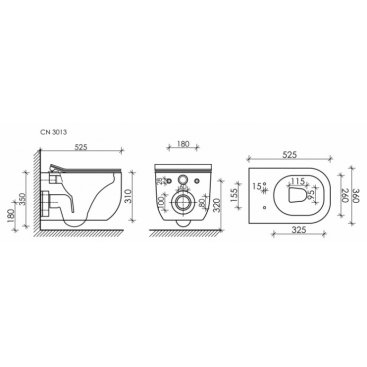 Унитаз подвесной Ceramica Nova Noel CN3013