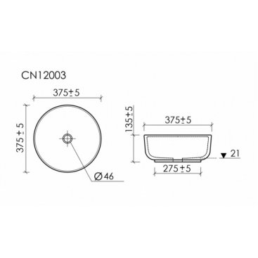 Раковина Ceramicanova Taycan CN12003MB