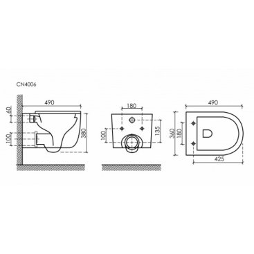 Унитаз подвесной Ceramica Nova Ulma CN4006