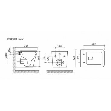 Унитаз подвесной Ceramica Nova Union CN4009T