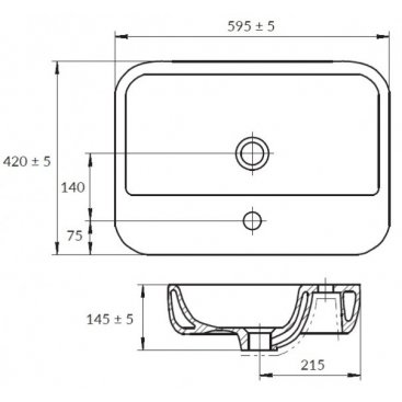 Раковина Cersanit Caspia 60 см Square