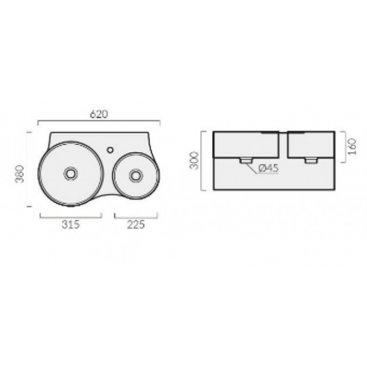 Раковина CeruttiSpa Double Ami CT9701