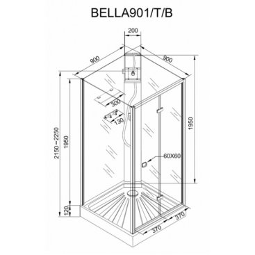 Душевая кабина CeruttiSpa Bella 901B