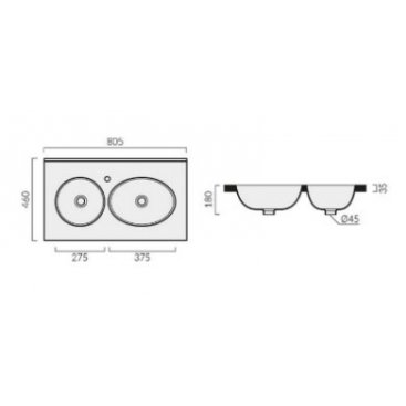 Раковина CeruttiSpa Double Chika CT9708