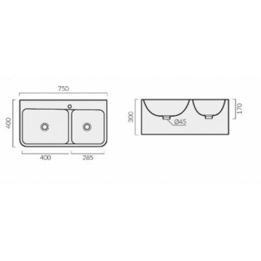 Раковина CeruttiSpa Double Como CT9700