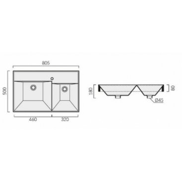 Раковина CeruttiSpa Double Siusi CT9711