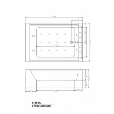 Ванна CeruttiSpa C-454A 170х200 гидромассаж аэромассаж