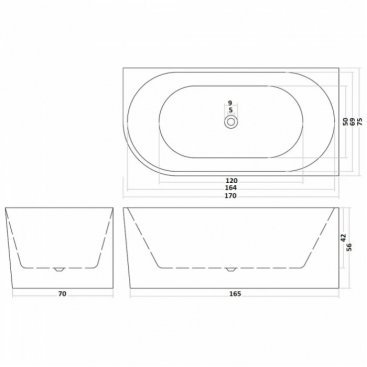 Ванна CeruttiSpa Ami CT10091 170х75