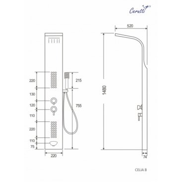 Душевая панель CeruttiSpa Celia W CT10402