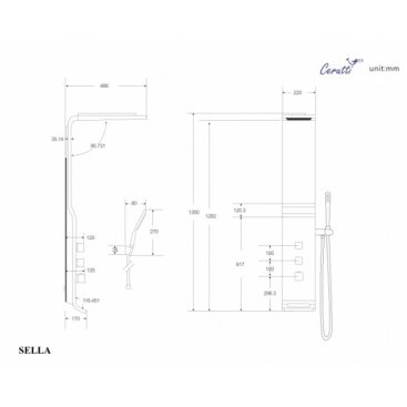 Душевая панель CeruttiSpa Sella W CT8988