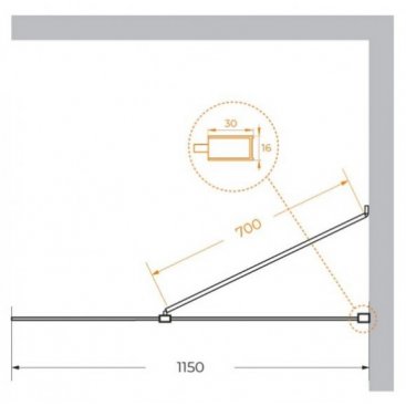 Душевая перегородка Cezares LIBERTA-L-1-TB-115-C-Cr