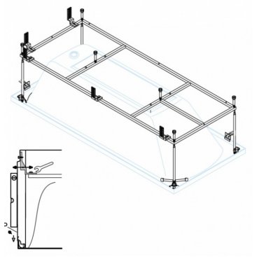 Металлический каркас для ванны Cezares EMP-140-70-MF-R