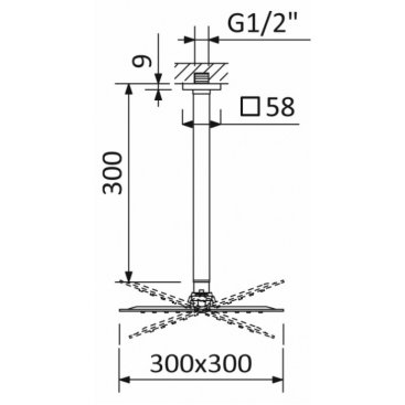 Верхний душ Cezares CZR-B-TDDQ-30/30-NOP