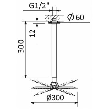 Верхний душ Cezares CZR-B-TDDR-30/30-NOP