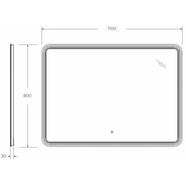 Зеркало Cezares Duet CZR-SPC-DUET-1100-800-LED-TCH