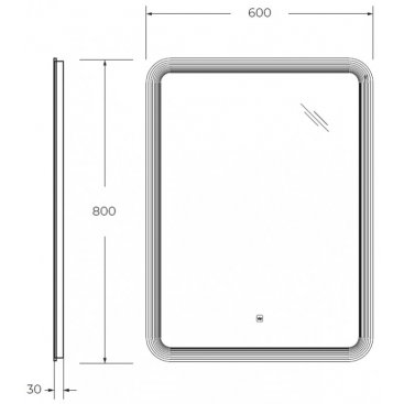 Зеркало Cezares Duet CZR-SPC-DUET-600-800-LED-TCH