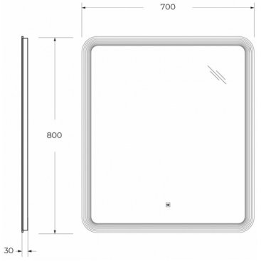 Зеркало Cezares Duet CZR-SPC-DUET-700-800-LED-TCH