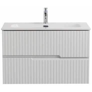 Тумба с раковиной и зеркалом Cezares Duet-N 80-CZR-8073-80 Ясень Белый Софт