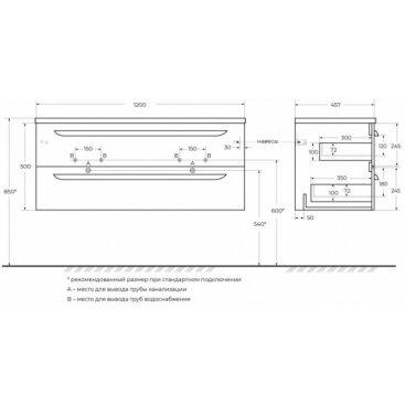 Мебель для ванной Cezares Eco-CER-N 120-CZR-8073-120-2 Bianco Lucido