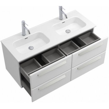 Тумба с раковиной Cezares Eco-CER-N 120-4C-CZR-8095-120-2-RS156SC.3/320 Bianco Lucido