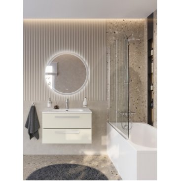 Тумба с раковиной и зеркалом Cezares Eco-CER-N 80-CZR-8095-80-RS156SC.3/320 Альпака