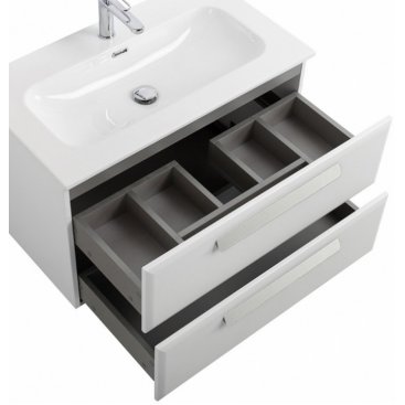 Тумба с раковиной и зеркалом Cezares Eco-CER-N 80-CZR-8073-80-RS156SC.3/320 Bianco Opaco