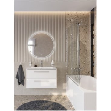 Тумба с раковиной и зеркалом Cezares Eco-CER-N 80-CZR-8073-80-RS156SC.3/320 Bianco Opaco