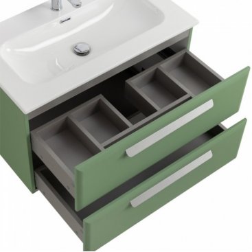 Тумба с раковиной и зеркалом Cezares Eco-CER-N 80-CZR-8073-80-RS156SC.3/320 Фисташковый Софт