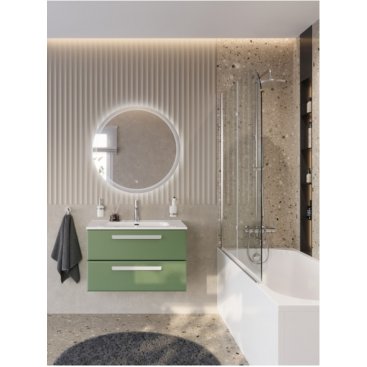 Тумба с раковиной и зеркалом Cezares Eco-CER-N 80-CZR-8095-80-RS156SC.3/320 Фисташковый Софт
