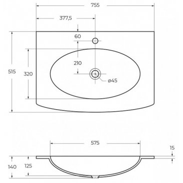 Раковина мебельная Cezares 82415