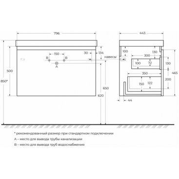 Тумба с раковиной и зеркалом Cezares Giubileo 80-N-CZR-800/450-LV-MR-FS титан