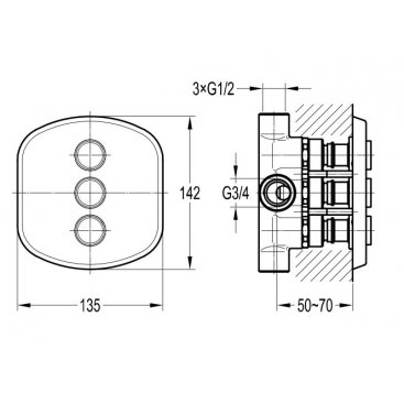 Переключатель потоков Cezares GLOBO-F-DEV3-B