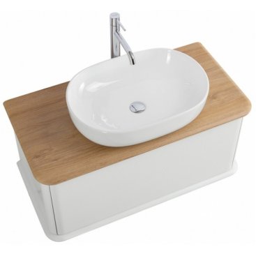 Тумба с раковиной и зеркалом Cezares Idra 98-S-RT Bianco Opaco