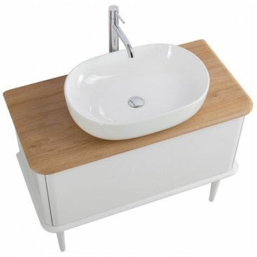 Тумба с раковиной и зеркалом Cezares Idra 98-S-RT-N Bianco Opaco