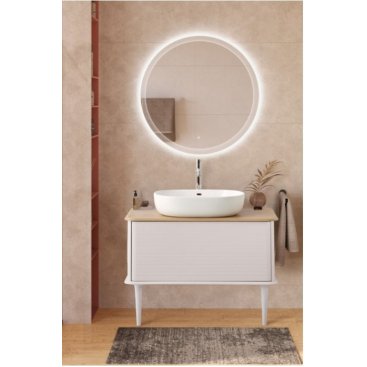 Тумба с раковиной и зеркалом Cezares Idra 98-S-RT-N Bianco Opaco