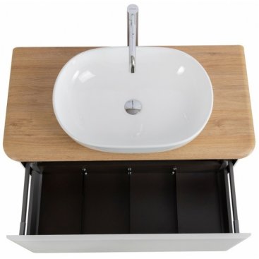 Тумба с раковиной и зеркалом Cezares Idra 98-S-RT Bianco Opaco