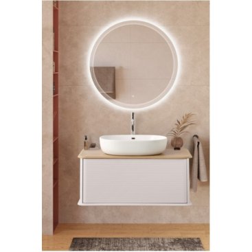 Тумба с раковиной и зеркалом Cezares Idra 98-S-RT Bianco Opaco