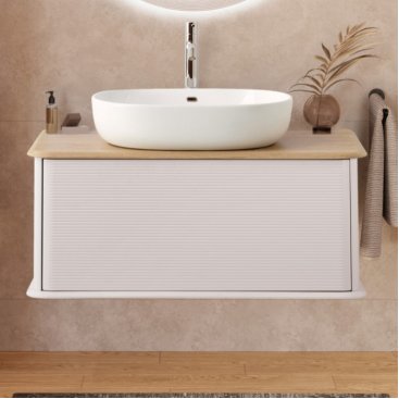 Тумба с раковиной и зеркалом Cezares Idra 98-S-RT Bianco Opaco