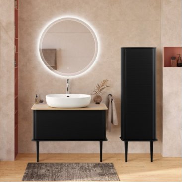 Тумба с раковиной Cezares Idra 98-S-RT-N Nero Opaco