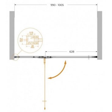 Душевая дверь Cezares LINER-B-12-100-C-Cr-L