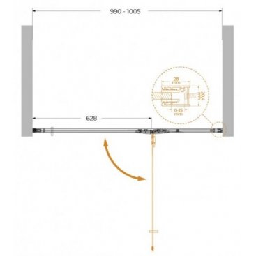 Душевая дверь Cezares LINER-B-12-100-C-Cr-R