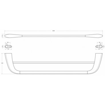 Полотенцедержатель Cezares LINER-THD-60-01