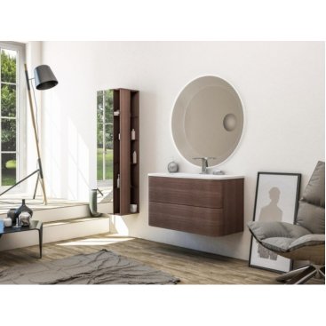 Шкаф-пенал Cezares с наружным зеркалом и полками Rovere Scuro Soft