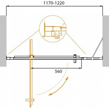 Душевая дверь Cezares MOLVENO-BA-11-100+20