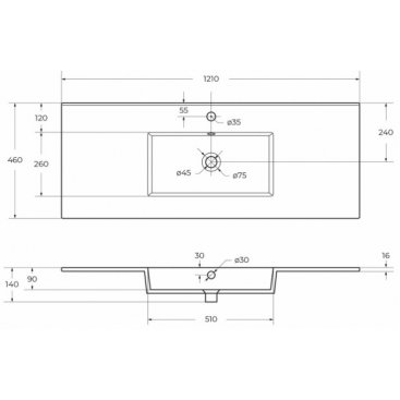 Мебель для ванной Cezares Molveno 46-120-CZR-8002-120 Beton