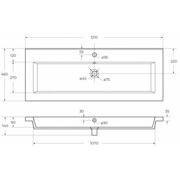 Мебель для ванной Cezares Molveno 46-120-CZR-8070-120 Beton