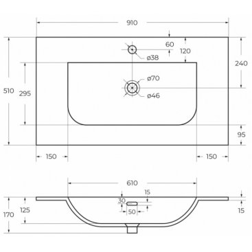 Тумба с раковиной Cezares Molveno 90-CZR-8099-90/50 Beton